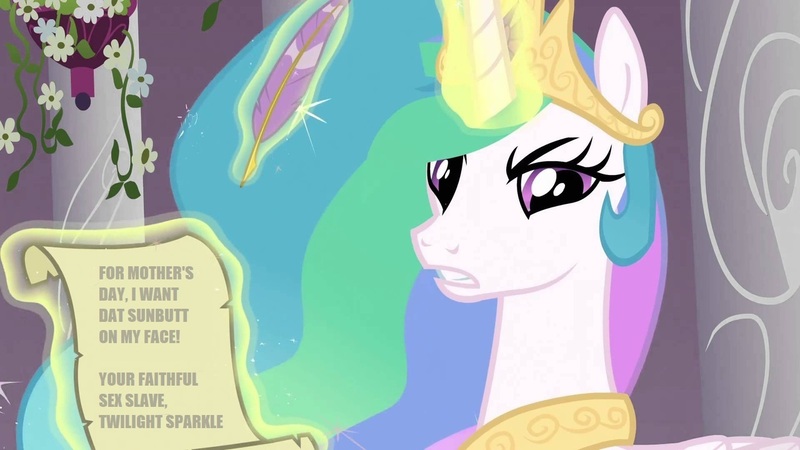 Size: 1280x720 | Tagged: suggestive, derpibooru import, edit, edited screencap, screencap, princess celestia, twilight sparkle, the crystal empire, butt, faceful of ass, facesitting, faggot, female, image, jpeg, lesbian, shipping, solo, sunbutt, twilestia, unamused, ur a faget, vulgar, you failed the test twilight