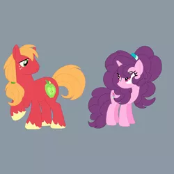 Size: 965x965 | Tagged: safe, artist:circuspaparazzi5678, derpibooru import, big macintosh, sugar belle, earth pony, pony, unicorn, alternate hairstyle, base used, base:selenaede, duskyverse, image, png, ponytail