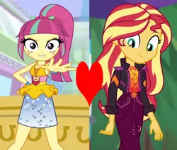 Size: 1092x926 | Tagged: safe, derpibooru import, sour sweet, sunset shimmer, dance magic, equestria girls, equestria girls series, sunset's backstage pass!, spoiler:eqg series (season 2), spoiler:eqg specials, female, heart, image, lesbian, png, shipping, shipping domino, sourshimmer