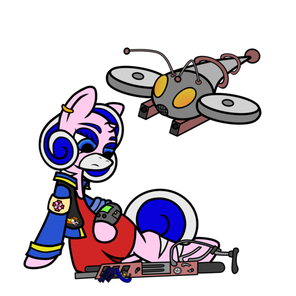 Size: 1024x1024 | Tagged: safe, artist:dice-warwick, derpibooru import, oc, oc:harp melody, original species, pony, fallout equestria, air rifle, biker jacket, cocktail dress, drone, ear piercing, earring, fallout equestria: desperados, gun, handgun, image, jewelry, ministry of peace, mirage pony, piercing, pipbuck, png, red dress, revolver, solo, stable-tec, stable-tec jacket, stripes, weapon