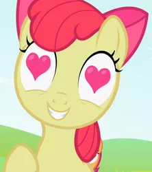 Size: 640x720 | Tagged: safe, derpibooru import, screencap, apple bloom, scootaloo, pony, lesson zero, cropped, female, filly, heart eyes, image, png, solo focus, want it need it, wingding eyes