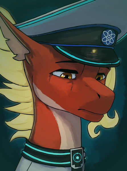 Size: 3120x4200 | Tagged: safe, artist:neitherman83, derpibooru import, oc, oc:posada, seapony (g4), equestria at war mod, atom, clothes, commissar, crying, hydrogen, image, png, sad, solo