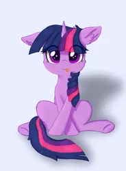 Size: 735x1000 | Tagged: safe, artist:hsf, derpibooru import, twilight sparkle, pony, unicorn, ear fluff, female, filly, floppy ears, image, png, solo, tongue out