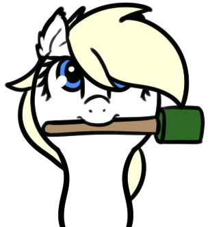 Size: 323x332 | Tagged: safe, artist:neuro, oc, oc:aryanne, unofficial characters only, earth pony, pony, blonde hair, blue eyes, cute, earth pony oc, female, grenade, hair over one eye, image, looking up, mare, mouth hold, nazi, nazipone, png, simple background, solo, stielhandgranate, transparent background