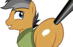 Size: 3077x1984 | Tagged: safe, derpibooru import, quibble pants, earth pony, pony, season 6, stranger than fan fiction, butt, high res, image, male, plot, png, quibble butts, simple background, solo, stallion