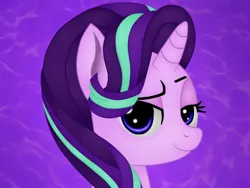 Size: 1024x768 | Tagged: safe, artist:jon080, derpibooru import, starlight glimmer, pony, unicorn, female, image, jpeg, looking at you, mare, purple background, simple background, smiling, smiling at you, solo