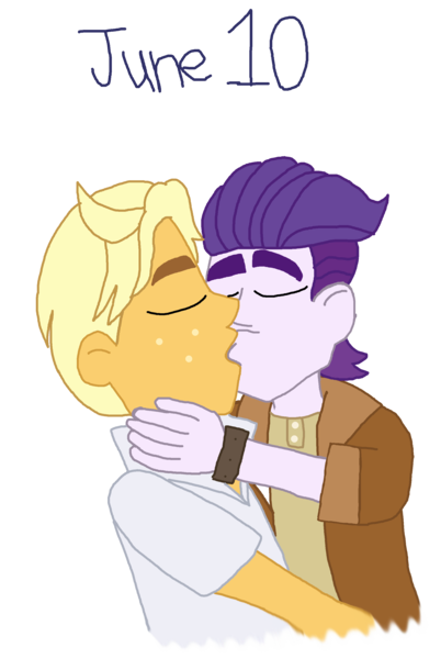 Size: 2000x2985 | Tagged: safe, artist:ktd1993, derpibooru import, dirk thistleweed, ragamuffin (equestria girls), equestria girls, gay, image, kissing, male, png