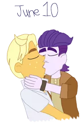Size: 2000x2985 | Tagged: safe, artist:ktd1993, derpibooru import, dirk thistleweed, ragamuffin (equestria girls), equestria girls, gay, image, kissing, male, png