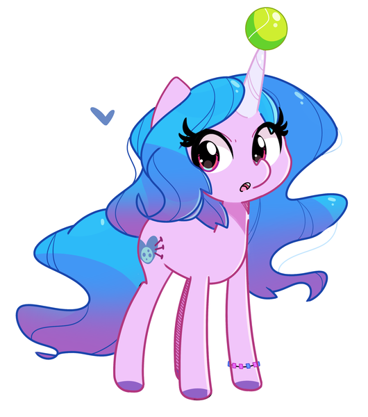 Size: 2273x2574 | Tagged: safe, artist:kindakismet, derpibooru import, izzy moonbow, g5, my little pony: a new generation, spoiler:my little pony: a new generation, ball, bracelet, image, izzy's tennis ball, jewelry, png, solo, tennis ball