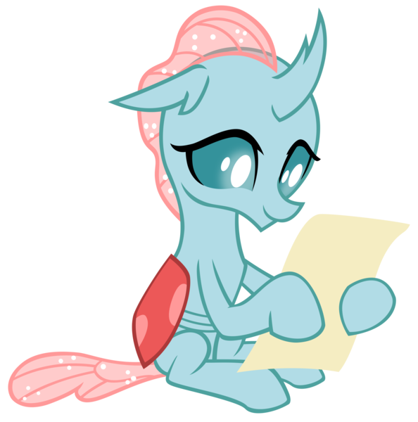 Size: 5300x5350 | Tagged: safe, artist:andoanimalia, derpibooru import, ocellus, changeling, uprooted, female, image, note, paper, png, reading, simple background, sitting, solo, transparent background, vector