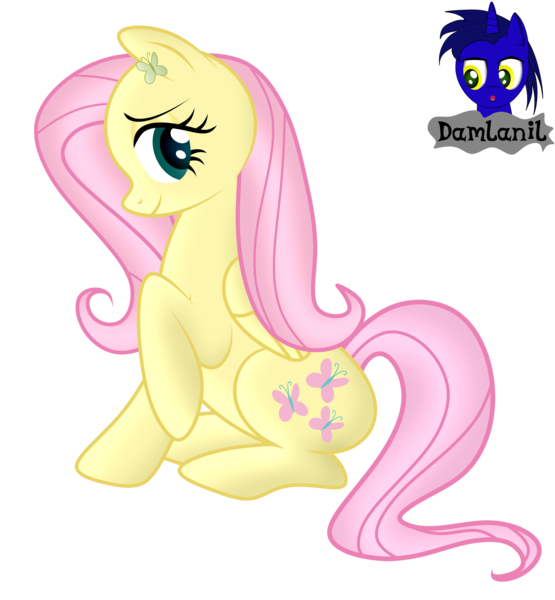 Size: 3840x4154 | Tagged: safe, artist:damlanil, derpibooru import, fluttershy, rainbow dash, twilight sparkle, pegasus, pony, blushing, cute, cutie mark accessory, female, image, makeup, mare, png, raised hoof, shiny, shiny mane, show accurate, shyabetes, simple background, sitting, solo, transparent background, vector, wings