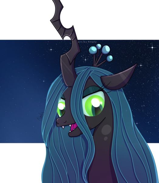 Size: 1024x1174 | Tagged: safe, artist:nnaly, derpibooru import, queen chrysalis, changeling, bust, female, image, png, portrait, solo