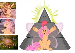 Size: 2000x1400 | Tagged: safe, derpibooru import, rosedust, pegasus, pony, my little pony 'n friends, the end of flutter valley, butterfly wings, eye in the sky, g1, illuminati, illuminati confirmed, image, jpeg, my little pony, queen rosedust, spoilers for another series, sun, wings