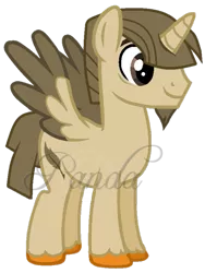 Size: 501x667 | Tagged: safe, artist:ipandacakes, artist:twiily-bases, derpibooru import, owlowiscious, alicorn, pony, colored hooves, colored wings, facial hair, goatee, image, png, ponified pony pets, simple background, species swap, transparent background, watermark, wings