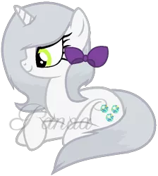 Size: 598x667 | Tagged: safe, artist:ipandacakes, derpibooru import, opalescence, ponified, pony, unicorn, bow, image, png, ponified pony pets, simple background, solo, species swap, transparent background, watermark