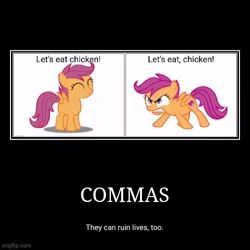Size: 500x500 | Tagged: safe, derpibooru import, scootaloo, pegasus, pony, angry, demotivational poster, eyes closed, female, filly, frown, gritted teeth, image, jpeg, meme, scootachicken, smiling, solo