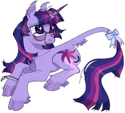 Size: 640x579 | Tagged: safe, artist:universal-heart, derpibooru import, twilight sparkle, classical unicorn, unicorn, alternate cutie mark, blushing, bow, bracelet, cloven hooves, ear piercing, earring, glasses, horn, horn ring, image, jewelry, leonine tail, piercing, png, rainbow dash's cutie mark, redesign, ring, simple background, transparent background, unicorn twilight, unshorn fetlocks