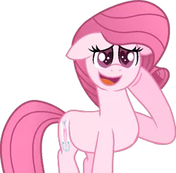 Size: 661x650 | Tagged: safe, artist:muhammad yunus, derpibooru import, oc, oc:annisa trihapsari, unofficial characters only, earth pony, pony, base used, earth pony oc, female, floppy ears, heart eyes, image, mare, not rarity, open mouth, open smile, png, simple background, smiling, solo, transparent background, wingding eyes