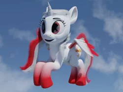 Size: 1032x774 | Tagged: safe, artist:grabo46, derpibooru import, oc, oc:indonisty, ponified, alicorn, pony, 3d, 3d model, blender, cloud, flying, image, indonesia, jpeg, nation ponies, sky, smiling