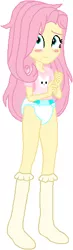 Size: 159x547 | Tagged: suggestive, artist:wolf, derpibooru import, fluttershy, rabbit, equestria girls, animal, blushing, clothes, diaper, diaper fetish, fetish, frilly socks, image, messy hair, non-baby in diaper, pajamas, png, shirt, socks, t-shirt, trace