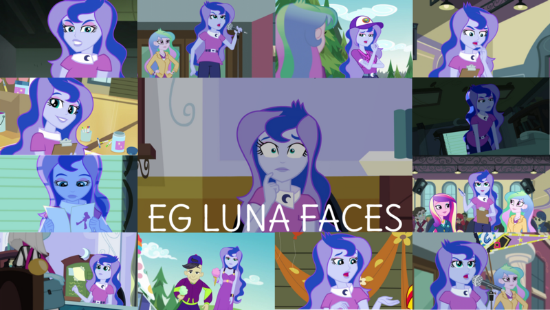 Size: 1280x721 | Tagged: safe, derpibooru import, edit, edited screencap, editor:quoterific, screencap, bon bon, cranky doodle donkey, photo finish, princess cadance, princess celestia, princess luna, sunset shimmer, sweetie drops, a banner day, equestria girls, equestria girls (movie), equestria girls series, friendship games, photo finished, the road less scheduled, spoiler:eqg series (season 2), camp everfree outfits, canterlot high, cute, dean cadance, female, food, ice cream, image, luna is not amused, lunabetes, male, microphone, microphone stand, offscreen character, open mouth, png, principal celestia, unamused, vice principal luna