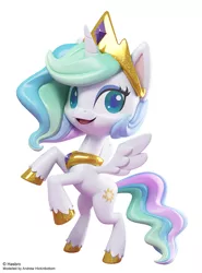Size: 814x1100 | Tagged: safe, artist:andrew hickinbottom, artist:andyh_3d, derpibooru import, official, part of a set, princess celestia, alicorn, pony, my little pony: pony life, 3d, 3ds max, image, jpeg, rearing, simple background, solo, white background