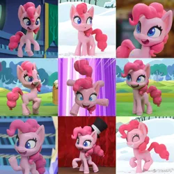 Size: 1099x1100 | Tagged: safe, artist:andrew hickinbottom, artist:andyh_3d, derpibooru import, part of a set, screencap, pinkie pie, earth pony, pony, my little pony: stop motion short, expressions, eyes closed, female, image, jpeg, open mouth, solo, twilight's castle