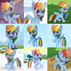 Size: 1099x1100 | Tagged: safe, artist:andrew hickinbottom, artist:andyh_3d, derpibooru import, part of a set, screencap, rainbow dash, pegasus, pony, my little pony: pony life, my little pony: stop motion short, expressions, image, jpeg, solo