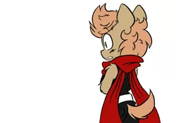 Size: 2388x1668 | Tagged: safe, artist:steelsoul, derpibooru import, oc, oc:himmel, anthro, pony, clothes, colt, image, male, png, scarf, shocked, young