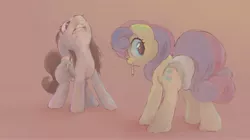 Size: 3714x2076 | Tagged: suggestive, artist:asdfasfasda, derpibooru import, bon bon, octavia melody, sweetie drops, earth pony, pony, adult foal, diaper, diaper fetish, fetish, image, infantilism, jpeg, looking back, mouth hold, playing, string, tug of war