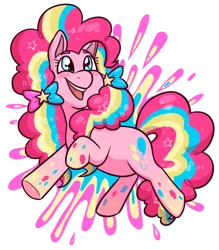 Size: 1280x1464 | Tagged: safe, artist:verikoira, derpibooru import, pinkie pie, earth pony, pony, female, image, mare, pansexual, png, rainbow power, simple background, solo, transparent background