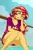 Size: 2538x3792 | Tagged: suggestive, artist:thebrokencog, sunset shimmer, equestria girls, beach, blushing, breasts, choker, cleavage, clothes, female, image, looking at you, panties, png, skirt, solo, solo female, underwear, upskirt, white underwear