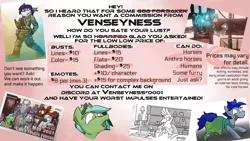 Size: 3840x2160 | Tagged: safe, artist:venseyness, derpibooru import, oc, anthro, pony, advertisement, commission, commission info, image, png