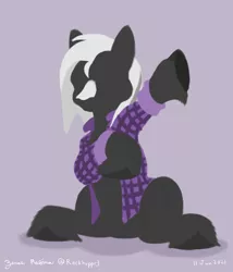 Size: 1200x1400 | Tagged: safe, artist:rockhoppr3, derpibooru import, oc, oc:ace hearts, earth pony, pony, clothes, flannel shirt, image, lineless, minimalist, modern art, png, silhouette, solo