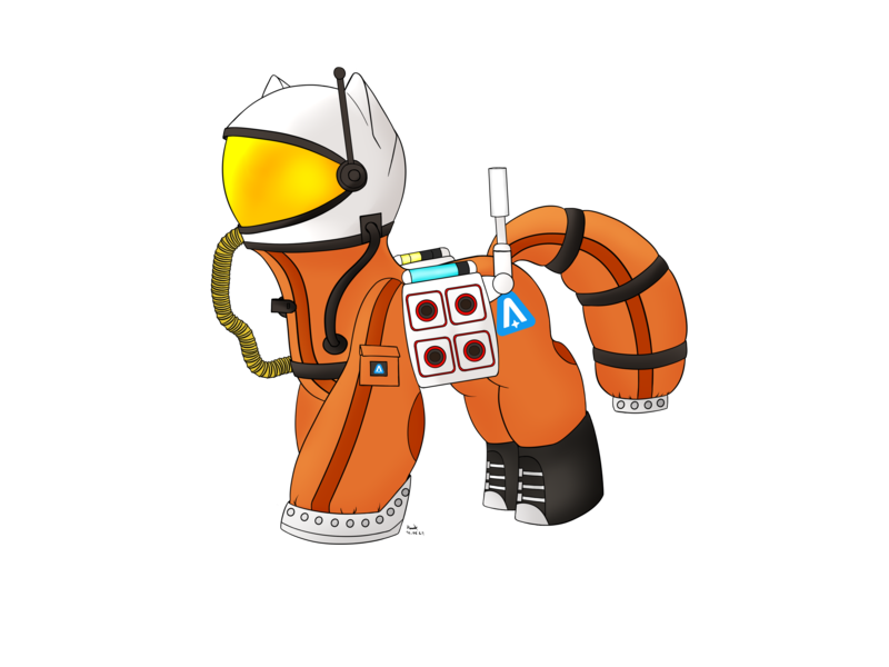 Size: 4000x3000 | Tagged: safe, artist:donnik, derpibooru import, pony, astroneer, crossover, image, png, solo, spacesuit