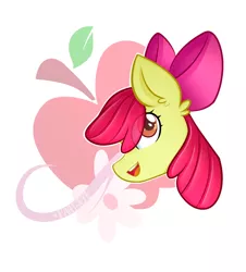 Size: 982x1087 | Tagged: safe, artist:kaatseye, derpibooru import, apple bloom, pony, apple, female, filly, food, image, png, solo