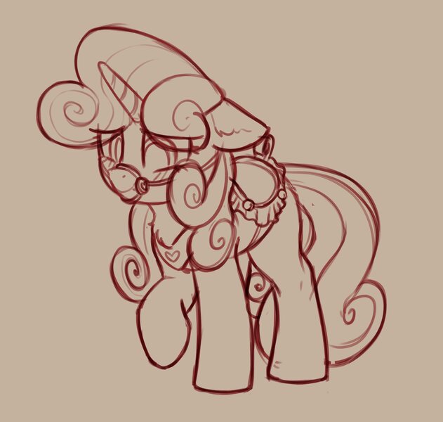 Size: 2232x2121 | Tagged: suggestive, artist:yoditax, derpibooru import, pony, unicorn, bridle, female, image, jpeg, monochrome, saddle, solo, solo female, tack