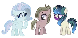 Size: 1280x626 | Tagged: safe, artist:venomous-cookietwt, derpibooru import, oc, unofficial characters only, earth pony, pegasus, pony, unicorn, female, filly, image, magical lesbian spawn, offspring, parent:big macintosh, parent:fleetfoot, parent:marble pie, parent:octavia melody, parent:rarity, parent:vinyl scratch, parents:marblemac, parents:scratchtavia, png, simple background, transparent background