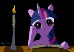 Size: 1920x1358 | Tagged: safe, artist:darkdabula, derpibooru import, twilight sparkle, book, candle, image, night, png, reading, solo