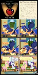 Size: 3255x6421 | Tagged: suggestive, artist:gutovi, derpibooru import, applejack, fluttershy, princess luna, rarity, alicorn, earth pony, pony, comic:why me!?, alternate ending, comic, couch, cuddling, cute, female, floppy ears, fujoshy, hat, horn, hornjob, image, implied cunnilingus, implied oral, implied sex, japanese, kissing, lesbian, lidded eyes, looking at each other, lunajack, manga, manga style, moon runes, otakushy, png, shipping, show accurate, snuggling, spread wings, sweet apple acres, tree, wings
