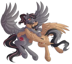 Size: 5500x4896 | Tagged: safe, artist:amazing-artsong, derpibooru import, oc, oc:antares, oc:artsong, unofficial characters only, pegasus, pony, absurd resolution, female, hug, image, male, mare, png, simple background, stallion, transparent background