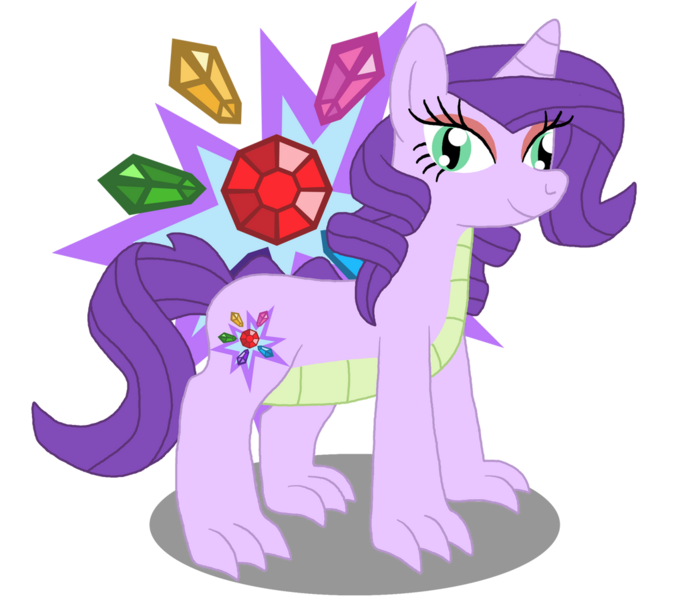 Size: 1024x898 | Tagged: safe, artist:pandalove93, derpibooru import, oc, oc:garnet, dracony, hybrid, claws, cutie mark, female, image, interspecies offspring, makeup, offspring, parent:rarity, parent:spike, parents:sparity, png, simple background, solo, transparent background