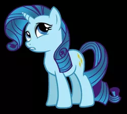 Size: 649x579 | Tagged: safe, artist:pika-robo, derpibooru import, rarity, oc, oc:bluebell, pony, unicorn, adventures in ponyville, blu-rarity, female, image, jpeg, looking up, mare, palette swap, recolor, solo, solo female