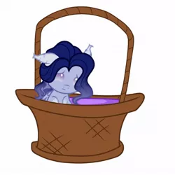 Size: 1080x1080 | Tagged: safe, artist:sia.brony, derpibooru import, oc, unofficial characters only, pony, baby, baby pony, basket, floppy ears, image, jpeg, pony in a basket, simple background, solo, white background