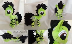 Size: 1024x640 | Tagged: safe, artist:cwossie, derpibooru import, oc, oc:wrench, unofficial characters only, cyborg, earth pony, pony, augmented, collage, commission, commissioner:zocidem, cyber legs, image, jpeg, male, photo, plushie, pony oc, spiky mane, stallion