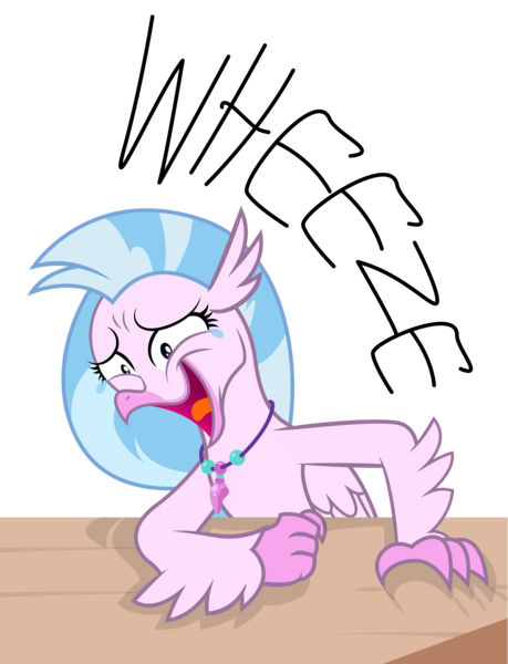Size: 2680x3500 | Tagged: safe, artist:andrevus, derpibooru import, silverstream, classical hippogriff, hippogriff, beak, derpibooru exclusive, faic, female, image, laughing, meme, meme face, open beak, open mouth, png, simple background, solo, transparent background, wheeze, wings, you look so weird