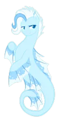 Size: 1762x3405 | Tagged: safe, artist:fuyusfox, derpibooru import, oc, unofficial characters only, hybrid, merpony, sea pony, seapony (g4), blue eyes, deviantart watermark, dorsal fin, fins, image, obtrusive watermark, png, simple background, smiling, solo, transparent background, watermark