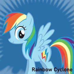 Size: 811x808 | Tagged: safe, derpibooru import, edit, rainbow dash, pegasus, pony, derpibooru, 2009, eye color change, female, image, mare, meta, old cutie mark, png, rainbow cyclone, show bible, smiling, solo, spoilered image joke, wings