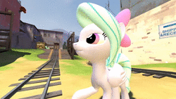 Size: 1280x720 | Tagged: safe, artist:wapamario63, derpibooru import, bon bon, flitter, lyra heartstrings, sweetie drops, earth pony, human, pegasus, pony, unicorn, 3d, animated, bow, combine, cute, female, food, gmod, half-life, image, implied balls, male, mare, oats, scout, sneed's feed and seed, tail wiggle, team fortress 2, unusual hat, webm
