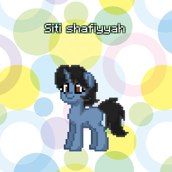 Size: 768x768 | Tagged: safe, artist:muhammad yunus, derpibooru import, oc, oc:siti shafiyyah, unofficial characters only, pony, unicorn, pony town, female, horn, ibispaint x, image, mare, name tag, png, unicorn oc